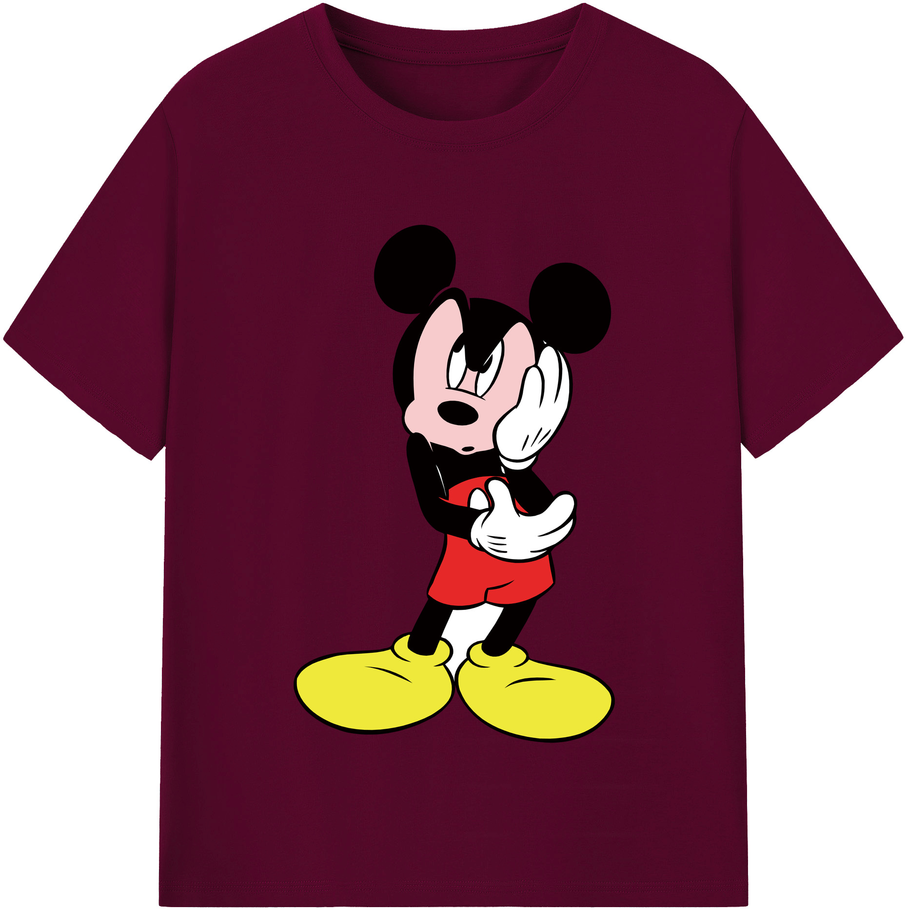 （画像用） ミッキーマウス Mickey Mouse レディースカジュアルプリントTシャツ（綿100％）